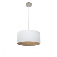 Distribuidor - Lâmpadas Diversas | Colgantes Moderno | COLGANTE TATIANA 1XE27 NIQUEL/BLANCO-MAD.CLARA REGX40X40 CM Ref: 189194085